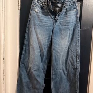 American Eagle Outfitters Women's Classic Blue Wide Leg Jeans